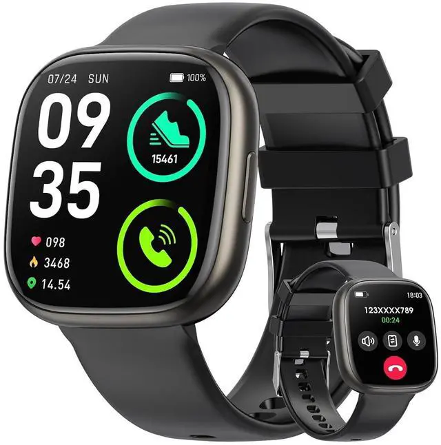 Main image of 2025 New 1.72-Inch Women's Smart Watch with Answer/Make Calls/100 Sports Modes, 1ATM Waterproof, fits for Android and iPhone Devices (Alloy Black)