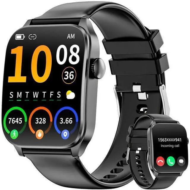 Main image of Men's Smartwatch, 1.91-inch Touchscreen Activity Fitness Tracker Watch, (Answer/Dial/Message Alert) IP67 Waterproof Sports Pedometer for Android iPhone (Black)