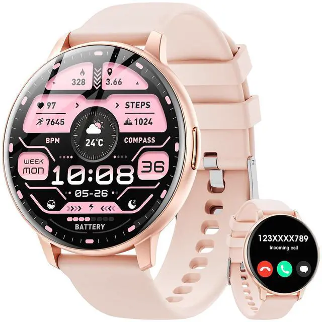 Main image of Fitness Tracker, 1.57inch Smartwatch for Men and Women, GITS for Android and iPhone Devices, Step Counting/Bluetooth Calls (Make/Receive), 50 Sport Modes, Fitness Watch Gift (Pink)