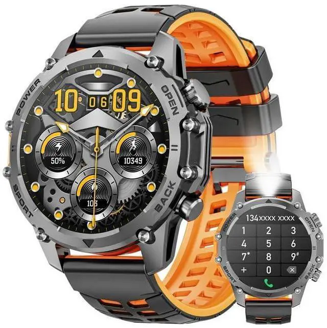 Main image of smartwatch fits for Android and iPhone Devices1.85 Inches with Answer/Make Calls/100+ Sport mode/IP68 Waterproof, with Activity Fitness Tracker for Men and WOMBlack