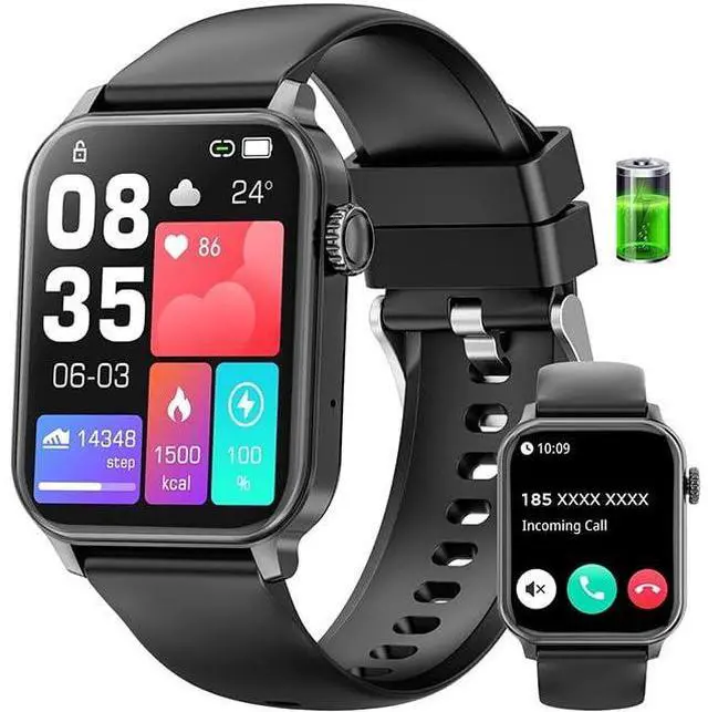 Main image of 2025 New Extra Long Battery Smartwatch (Answer/Make Calls/600mAh/ 100+ Sport Modes), 1.85-Inch, with Activity Fitness Tracker, fits for Android and iPhone DevicesBlack