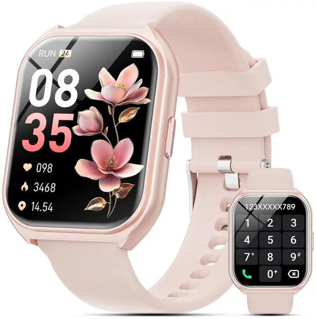 Main image of smartwatch fits for Android and iPhone Devices1.85 Inches with Answer/Make Calls/100+ Sport Mode, with Activity Fitness Tracker for Men and Women (Black)