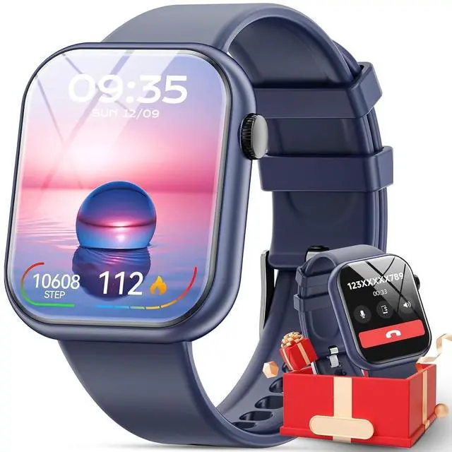 Main image of 2025 New 1.85-inch Men Women's Smartwatch with Answer/Make Calls/100 Sports Modes/Message Reminder, IP67 Waterproof Fitness Tracker Compatible with Android iPhone DevicesBlue