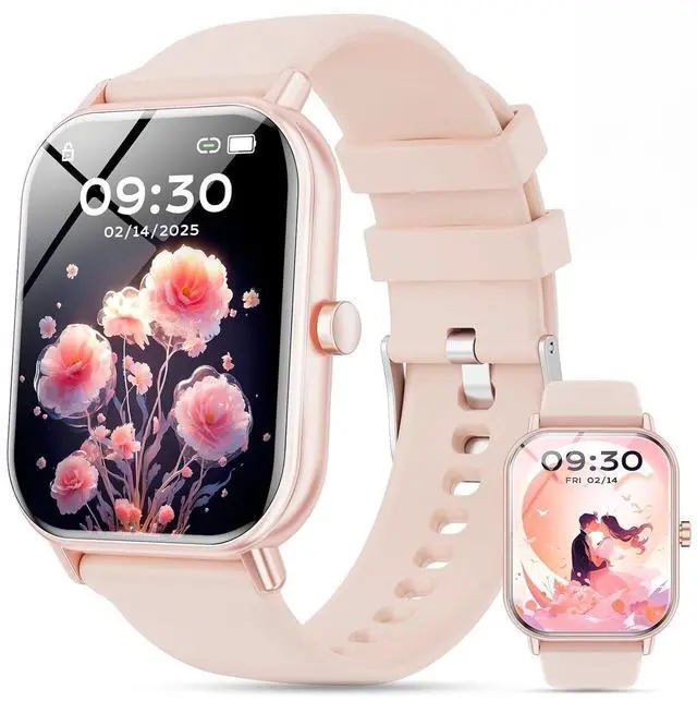 Main image of smart watch for Women, Compatible with Android and ios Devices, Featuring Fitness Tracker, 1.85-inch Smartwatch Gift, Answer/Make Calls/120 Sports Modes, IP68 Water-Resistant Fitness Watch (Pink)