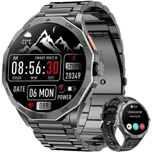 Main image of 2025 New 1.85 inch Men's Military Smart Watch fits for Android and iPhone Devices (Grey)