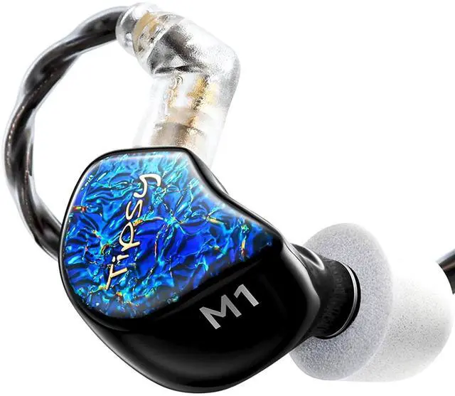Main image of Tipsy M1 IEM, Bamboo Fiber Diaphragm in-Ear Monitor, Warm, Lively Bass & Vocals, 36dB Noise Isolation, Resin Shell, Detachable 0.78mm 2Pin Cable (No Mic, Blue)