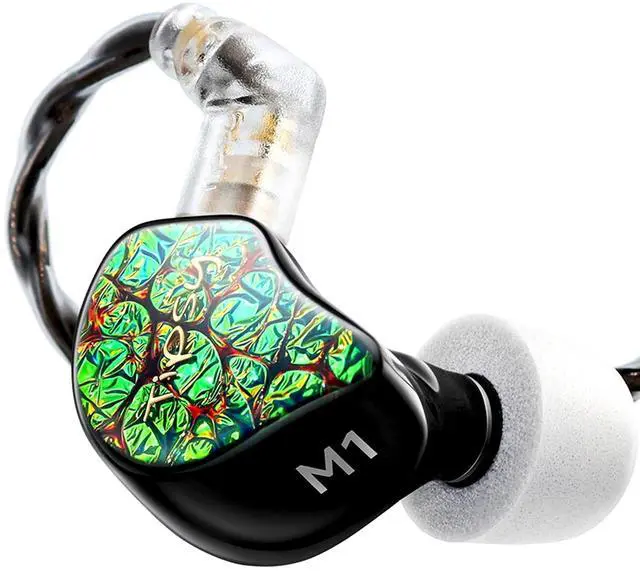 Main image of Tipsy M1 IEM, Bamboo Fiber Diaphragm in-Ear Monitor, Warm, Lively Bass & Vocals, 36dB Noise Isolation, Resin Shell, Detachable 0.78mm 2Pin Cable (No Mic, Green)