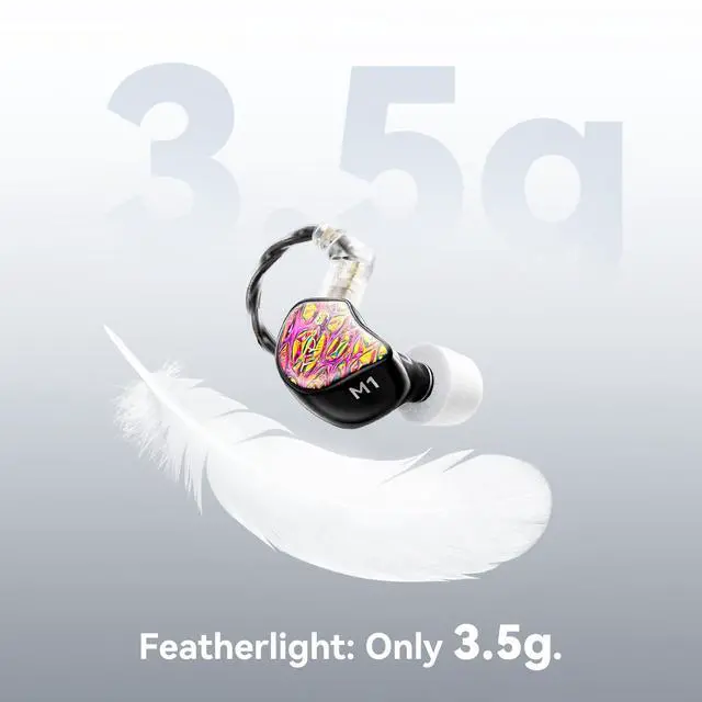 Alt view image 7 of 7 - Tipsy M1 IEM, Bamboo Fiber Diaphragm in-Ear Monitor, Warm, Lively Bass & Vocals, 36dB Noise Isolation, Resin Shell, Detachable 0.78mm 2Pin Cable (No Mic, Red)