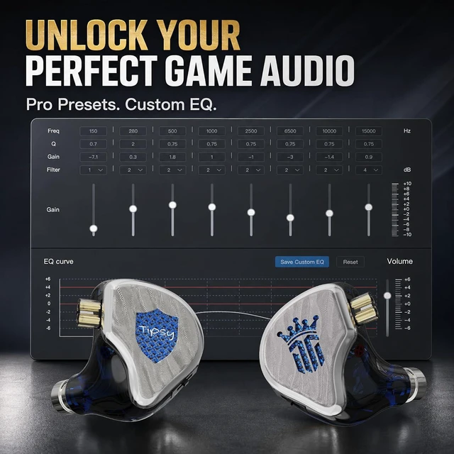Alt view image 7 of 7 - Tipsy TG4 Gaming IEMs with Mic, 4-Driver Hybrid Gaming Earbuds, Custom EQ App & Web Control, Dual Gaming Modes, HiFi DSP USB-C Audio for PC, PS5, Switch & Steam Deck(Siliver)