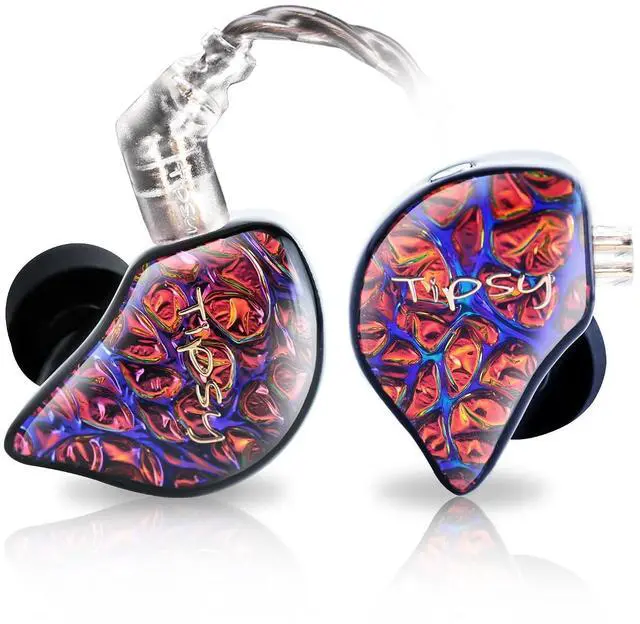 Main image of Tipsy M1 IEM for Audiophiles and Gaming, DualChamber Dynamic Driver, Bamboo Fiber Diaphragm, SkinFriendly Resin, Detachable 0.78 mm 2Pin Cable (C-Red)