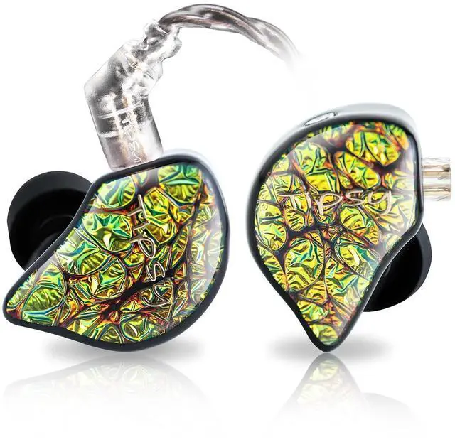 Main image of Tipsy M1 IEM for Audiophiles and Gaming, DualChamber Dynamic Driver, Bamboo Fiber Diaphragm, SkinFriendly Resin, Detachable 0.78 mm 2Pin Cable (B-Green)