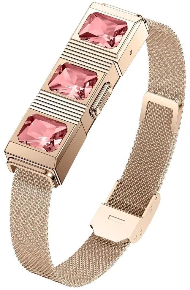 Main image of Mingtawn Women's Smart Bracelet with 2 Bands, Health Fitness Tracker, 24/7 Heart Rate/Blood Oxygen/HRV/Sleep Monitor, Fashion Ruby Wristband with Message/Call Reminder Free Subscription (Rose Gold)