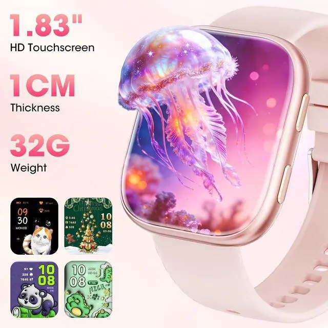 Alt view image 2 of 7 - Mingtawn Smart Watches for Women Men with 7 Interchangeable Bands,1.83" HD Smart Watch with Heart Rate/Sleep Monitor,Fitness Watch with Bluetooth Call,120+ Sport Modes Activity Tracker Bands Gift Set
