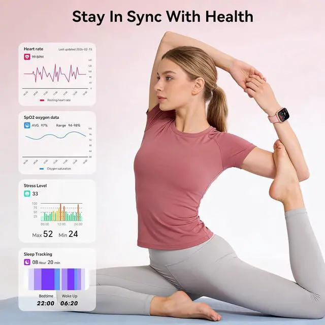 Alt view image 6 of 7 - Mingtawn Smart Watches for Women Men with 7 Interchangeable Bands,1.83" HD Smart Watch with Heart Rate/Sleep Monitor,Fitness Watch with Bluetooth Call,120+ Sport Modes Activity Tracker Bands Gift Set