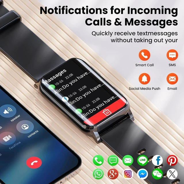 Alt view image 2 of 7 - Smart Watch for Men Women (Answer/Make Calls), 1.57" Curved Screen Fitness Tracker, smartwatch with 24/7 Heart Rate/Sleep Monitor, Two Straps Activity Trackers, Compatible with Android & iOS