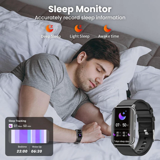 Alt view image 6 of 7 - Smart Watch for Men Women (Answer/Make Calls), 1.57" Curved Screen Fitness Tracker, smartwatch with 24/7 Heart Rate/Sleep Monitor, Two Straps Activity Trackers, Compatible with Android & iOS