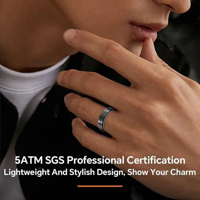 Alt view image 5 of 6 - 2025 Gesture Control Smart Ring for Men & Women, Free Subscription New Ultra-Thin Fitness Tracker, 24/7 Tracking of Activity Health, Sleep, Body Temperature, Android and iOS (Gold Size 11)
