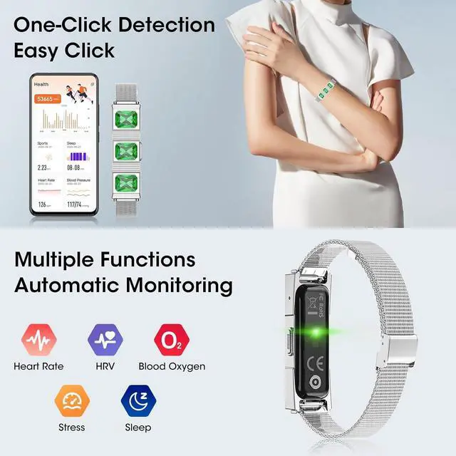 Alt view image 2 of 6 - Mingtawn Women's Smart Bracelet with 2 Bands