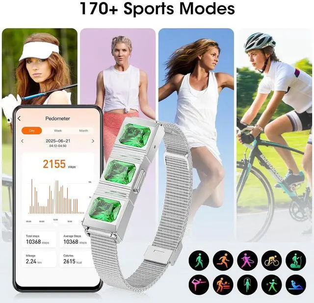 Alt view image 4 of 6 - Mingtawn Women's Smart Bracelet with 2 Bands