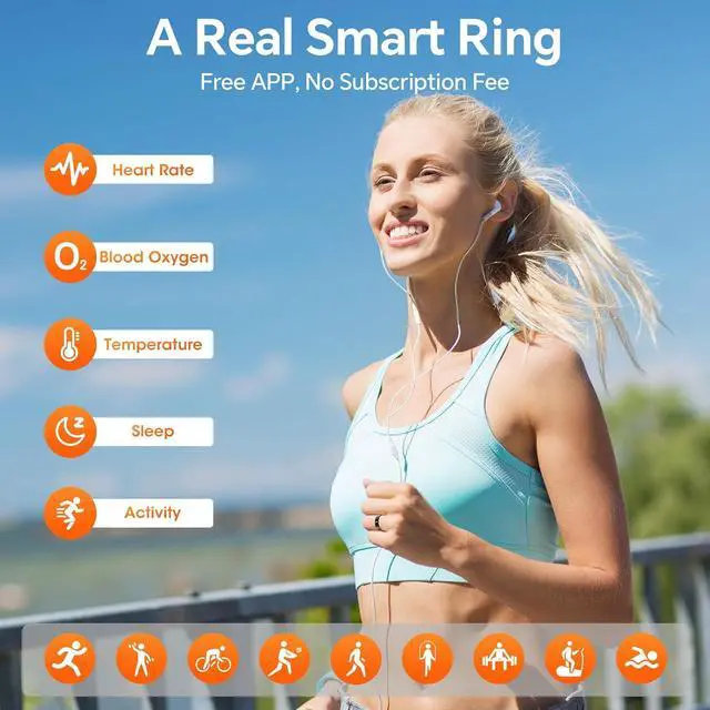 Alt view image 4 of 6 - 2025 Gesture Control Smart Ring for Men & Women, Free Subscription New Ultra-Thin Fitness Tracker, 24/7 Tracking of Activity Health, Sleep, Body Temperature, Android and iOS (Gold Size 12)