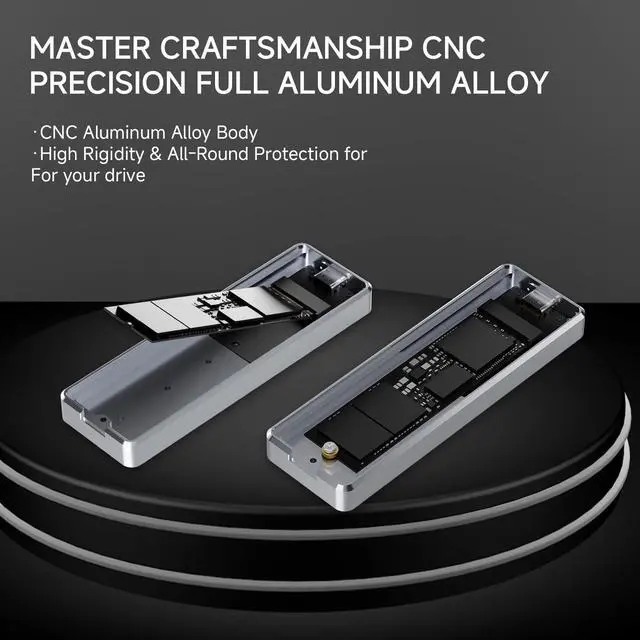 Alt view image 3 of 7 - HR-EB115 20G C Grey-Aluminum housing with Active Cooling,NVMe Protocol Enclosure.USB 3.2 Gen 2, 20Gbps high-Speed Transfer.Suitable for Computers, Tablets, etc. Stable Transmission, Grey