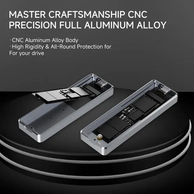 Alt view image 3 of 7 - HR-EB120 20G C Grey-Aluminum housing with Active Cooling,NVMe Protocol Enclosure.USB 3.2 Gen 2, 20Gbps high-Speed Transfer.Suitable for Computers, Tablets, etc. Stable Transmission, Grey