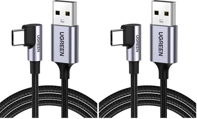 Main image of UGREEN Right Angle USB to USB C Cable, Fast Charging Cable, 3.3ft (Pack of 2)