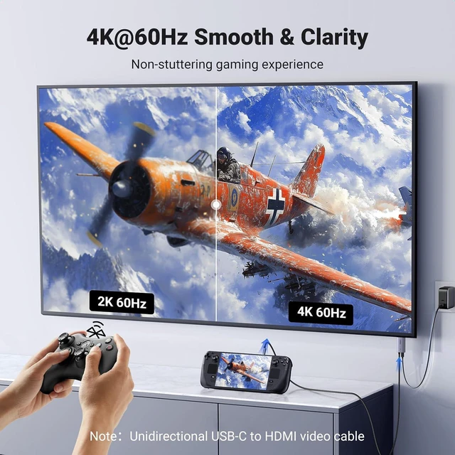 Alt view image 2 of 7 - USB C to HDMI Cable with 100W PD Fast Charging 4K@60Hz, 6.6FT
