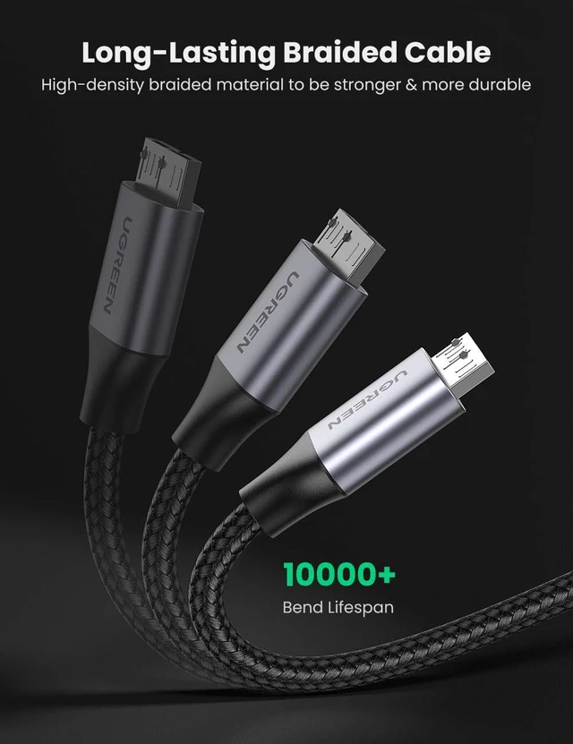Alt view image 5 of 7 - UGREEN Micro USB 3.0 Cable, USB 3.0 A to Micro B Cord 1.5 FT