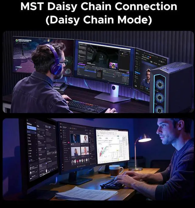 Alt view image 6 of 7 - UGREEN 16K@60Hz 6.6FT 80Gbps Right Angle DisplayPort Cable DP 2.1, 6.6FT