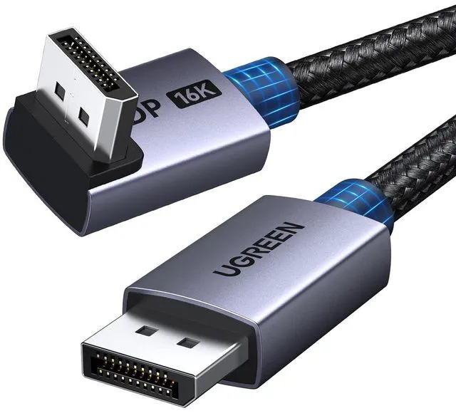 Main image of UGREEN 16K@60Hz 6.6FT 80Gbps Right Angle DisplayPort Cable DP 2.1, 6.6FT