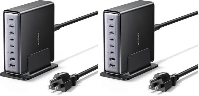 Main image of UGREEN Nexode 200W GaN USB C Charging Station, 8-Port Desktop Charger with PD 100W for MacBook Pro 16"/Air, Dell XPS, iPad Pro, iPhone 17/16/15, Galaxy S25/S24, Pixel 10/9 (Pack of 2)