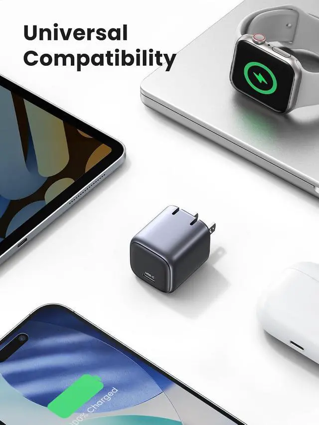 Alt view image 4 of 7 - UGREEN 30W USB C Charger for iPhone 17, Nexode Foldable GaN PPS Compact Fast Wall Charger Block, USB-C Power Adapter for iPhone 17/16/15/14, Galaxy S26/S25/S24/S23, MacBook Neo/Air, Black