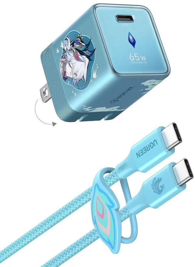 Main image of UGREEN Nexode Air 65W USB C Charger Honkai: Star Rail Edition, Glacier Blue