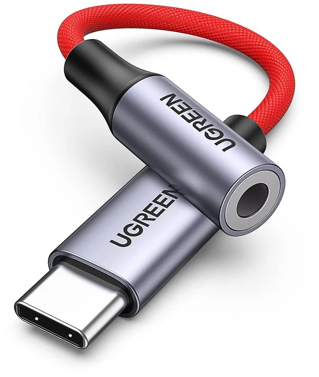 Main image of USB C to 3.5mm Audio Adapter Type C to Aux 24bit/96kHz, Red