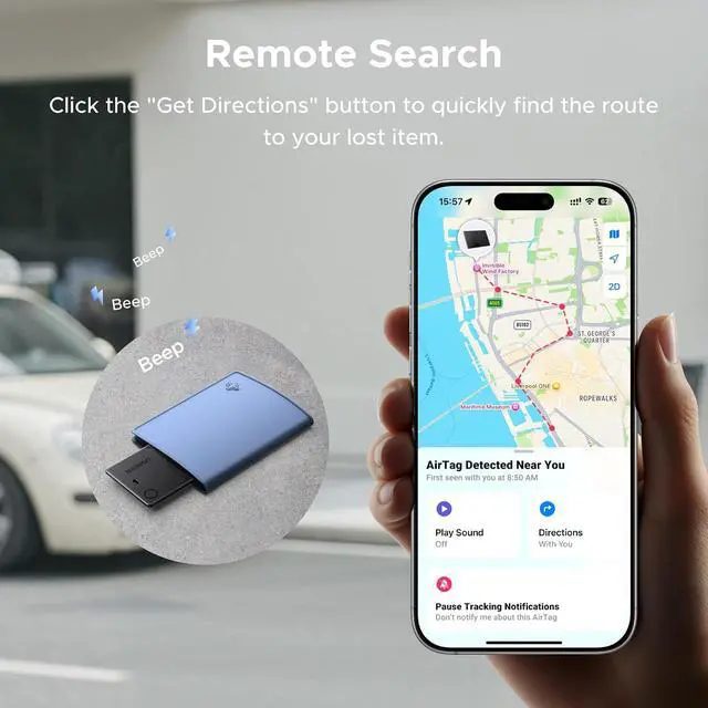 Alt view image 3 of 7 - UGREEN FineTrack Slim Wallet Tracker Card (iOS Only)