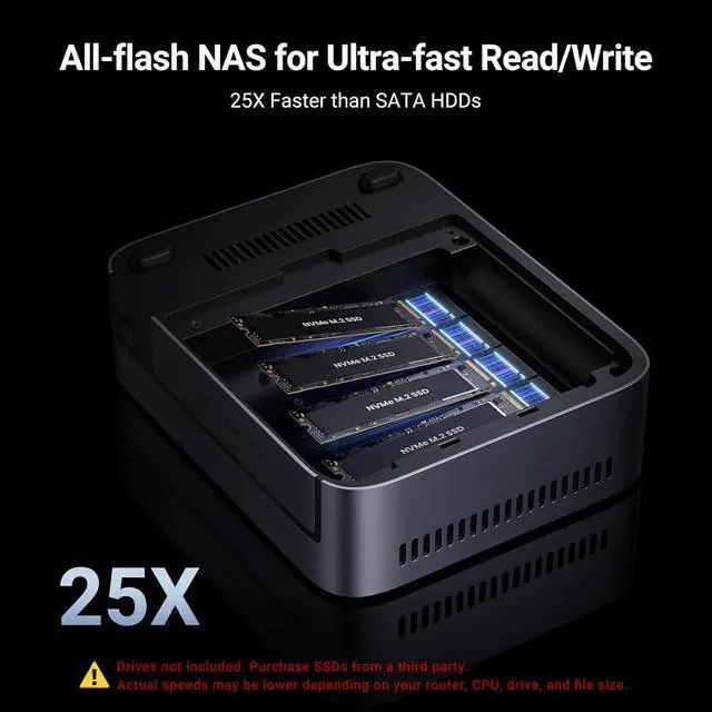 Alt view image 2 of 7 - UGREEN NAS DXP480T Plus 4-Bay All-Flash SSD for Creators & Video Editors