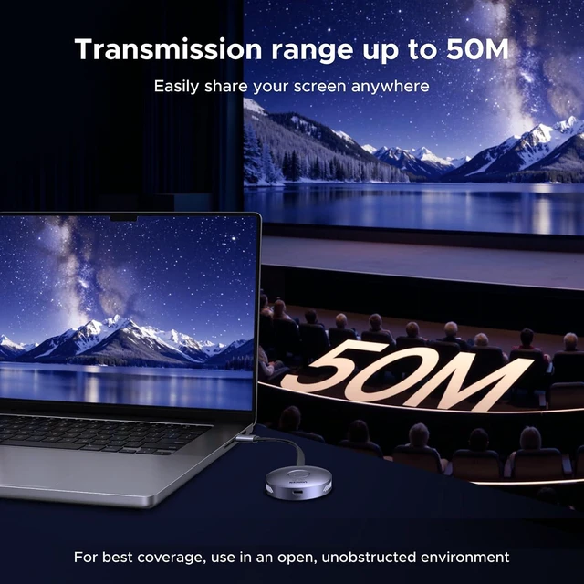 Alt view image 3 of 7 - Magnetic Wireless USB C Transmitter and HDMI Receiver 164FT/50M