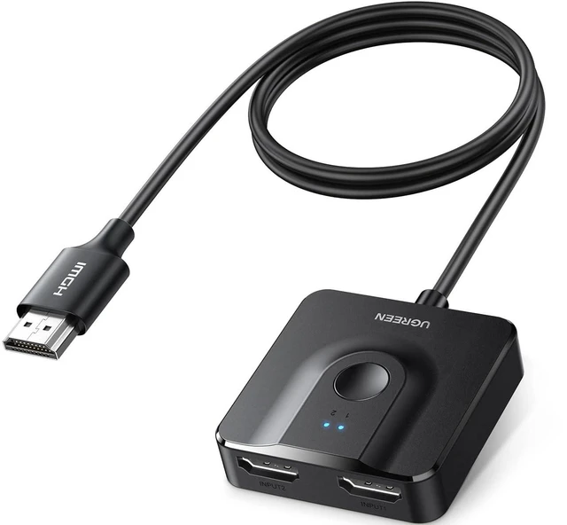 Main image of HDMI Switch 2 in 1 Out, 4K@60Hz, with HDMI Cable, Bi-Directional