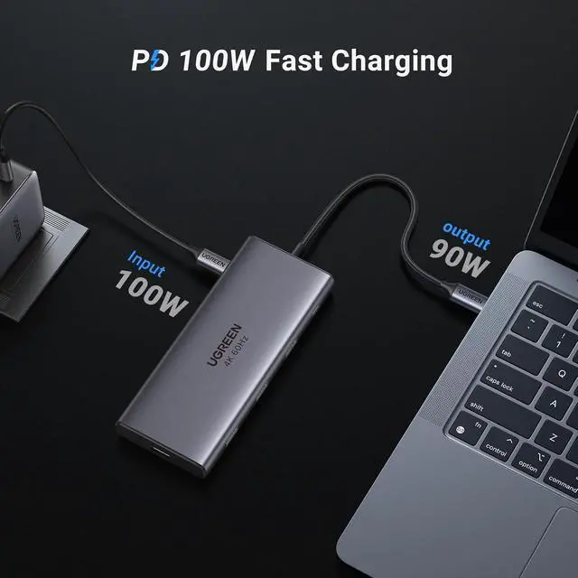 Alt view image 6 of 7 - UGREEN Revodok Pro 9-in-1 USB-C Hub 10Gbps 4K HDMI