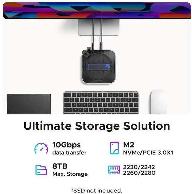 Alt view image 4 of 7 - UGREEN Mac mini M4 Dock DP Hub 4K@144Hz with NVMe Enclosure