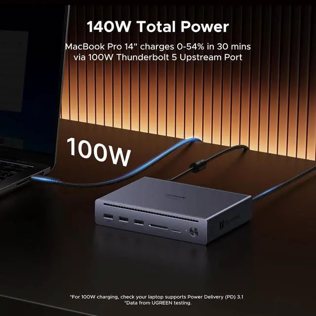 Alt view image 6 of 7 - UGREEN Maxidok Thunderbolt 5 Docking Station, Triple 4K@144Hz, 3xTBT5 Port
