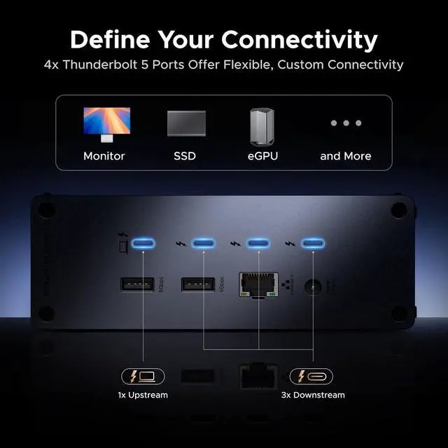 Alt view image 7 of 7 - UGREEN Maxidok Thunderbolt 5 Docking Station, Triple 4K@60Hz, 4xTBT5 Port