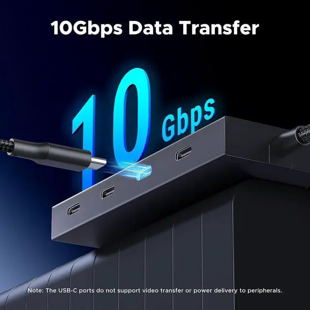Alt view image 3 of 7 - UGREEN USB C Hub 4 Ports, Multiple USB-C 3.2 Hub, 100W PD Port, Aluminum
