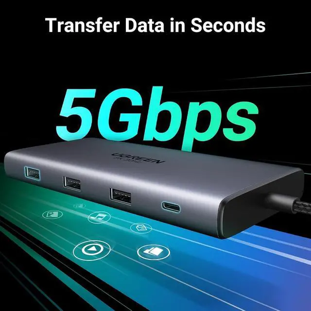 Alt view image 6 of 7 - UGREEN USB C Docking Station Dual Monitor, 10-in-1 Laptop Dock with 2 HDMI