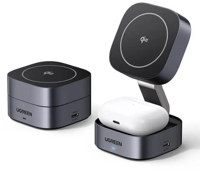 Main image of UGREEN MagFlow Qi2 15W 2-in-1 Foldable Wireless Charging Station