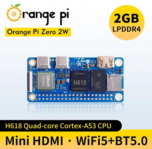 Alt view image 7 of 7 - Orange Pi Zero 2W 2G Allwinner H618 LPDDR4 Quad Core CPU 64 Bit Single Board Computer, 1.5GHz Frequency WiFi 5.0 Bluetooth 5.0 onboard Antenna Support 4K Display Run Android Ubuntu