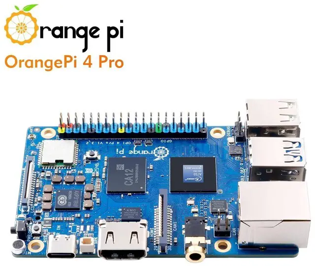 Alt view image 7 of 7 - Orange Pi 4 Pro 6GB LPDDR5 8 Core 64 Bit Single Board Computer, 3TOPS AI NPU Allwinner A733 WiFi 6 & Bluetooth 5.4 Frequency 2.0GHz Mini PC Run Android, Linux, Orange Pi OS