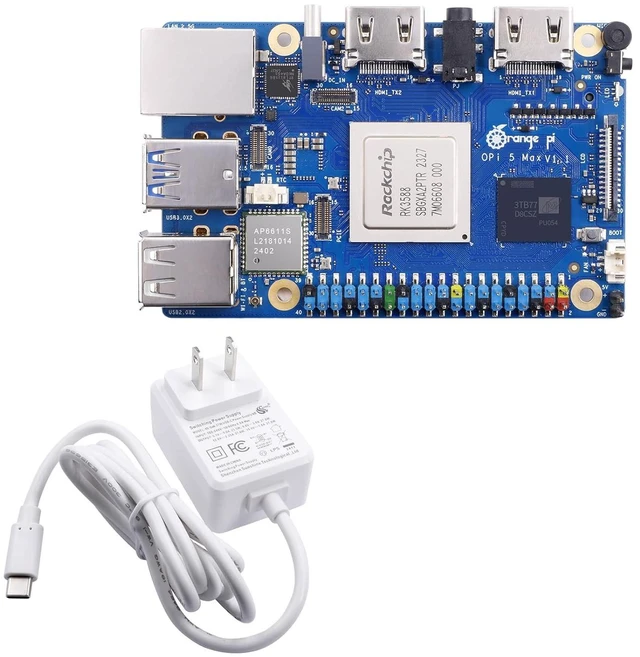 Main image of Orange Pi 5 Max 8GB RAM LPDDR5 Rockchip RK3588 Development Board, 8K Video Decoding 2.4GHz Frequency M.2 PCIE 2.5G LAN Wi-Fi 6E+BT 5.3/BLE Orange Pi 5 MAX Single Board Computer