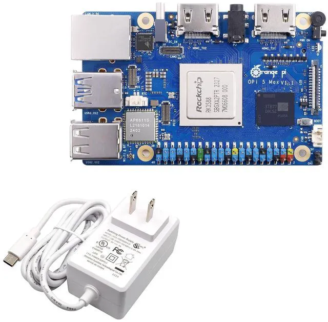 Main image of Orange Pi 5 Max 16GB RAM LPDDR5 Rockchip RK3588 Development Board, 8K Video Decoding 2.4GHz Frequency M.2 PCIE 2.5G LAN Wi-Fi 6E+BT 5.3/BLE Single Board Computer with Supply